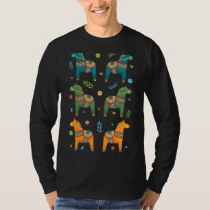 Sweden Swedish Flag Swede Scandinavian Dala Horse T-Shirt