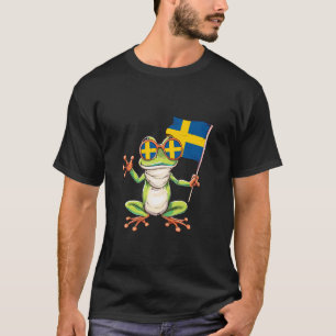 Sweden Swedish Flag Swedish Pride Cute Frog Toad S T-Shirt
