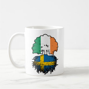 Sweden Swedish Irish Ireland Tree Roots Flag Coffee Mug