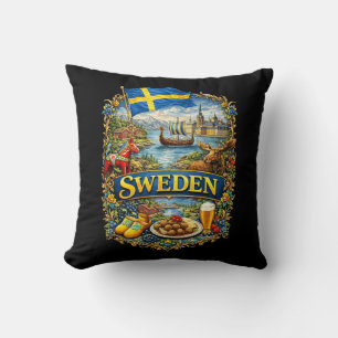 Sweden Throw Pillow
