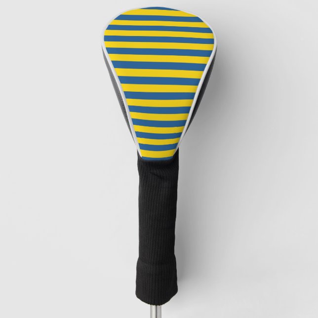 Sweden Ukraine flag stripes lines pattern blue yel Golf Head Cover (Front)
