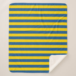 Sweden Ukraine flag stripes lines pattern blue yel Sherpa Blanket