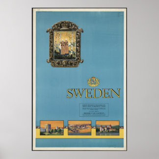 Sweden Vintage Travel Poster Ad Retro Prints