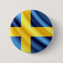 Sweden waving flag pinback button