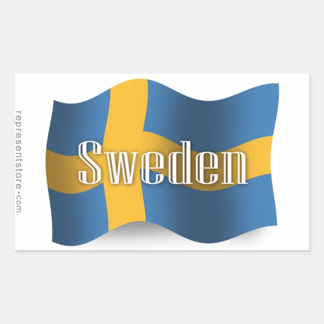 Sweden Waving Flag Sticker (Front)