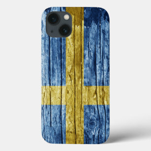 Sweden wood flag iPhone 13 case