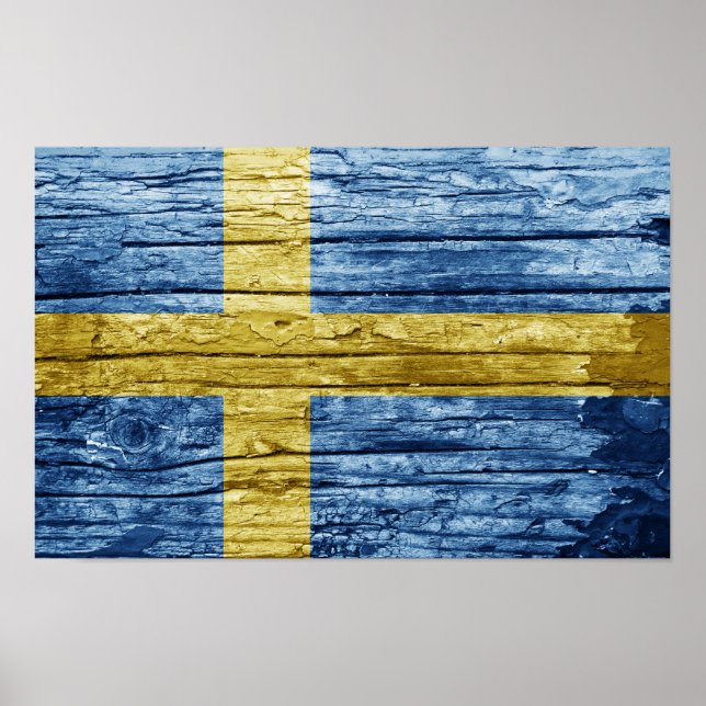 Sweden wood flag poster (Front)