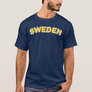 Sweden Yellow on Blue T-Shirt