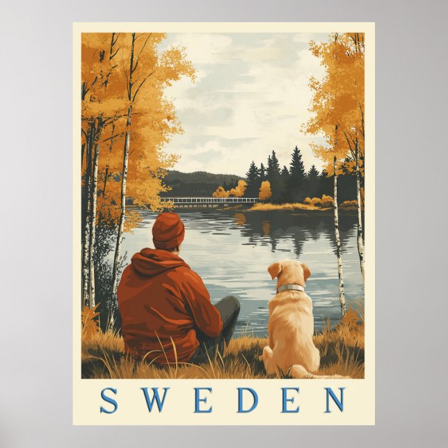 Sweden's Beauty Vintage Travel Poster (Front)