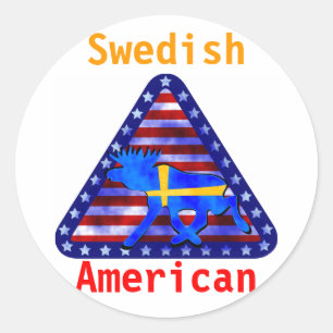 Swedish-American Moose Classic Round Sticker