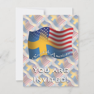 Swedish-American Waving Flag Invitation