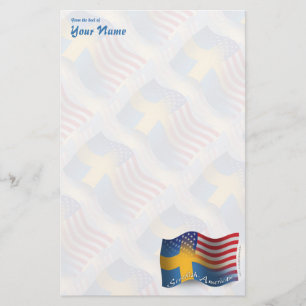 Swedish-American Waving Flag Stationery