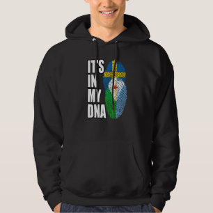 Swedish And Djiboutian Mix DNA Flag Heritage Premi Hoodie