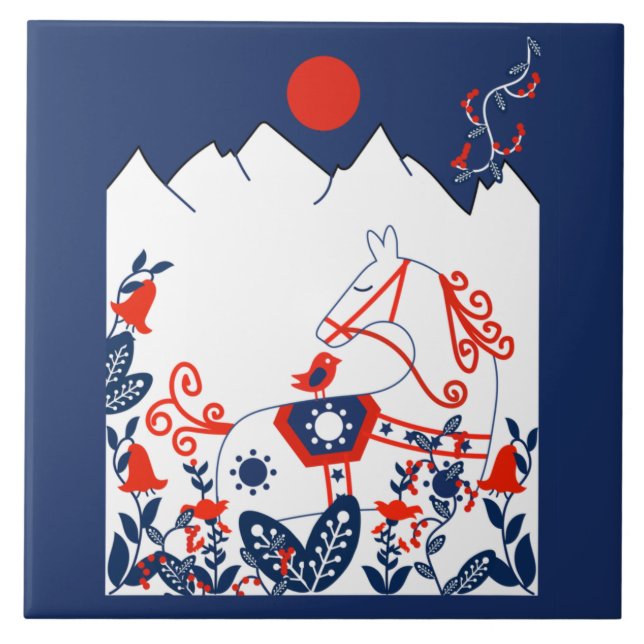 Swedish And Finish Folk Art Tile (Front)