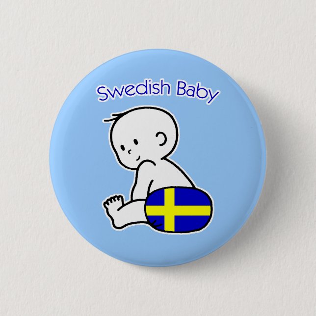 Swedish Baby 2 Inch Round Button (Front)