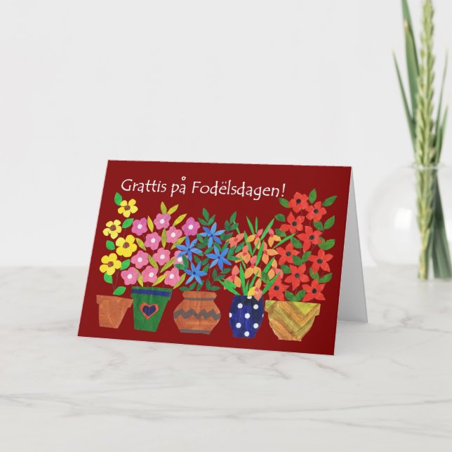Swedish Birthday Card - Flower Power! (Front)