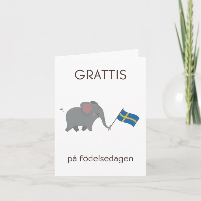 Swedish Birthday Card – Grattis på födelsedagen (Front)