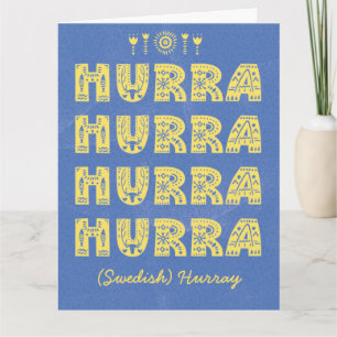 Swedish Birthday Card with Swedish Text Hurra