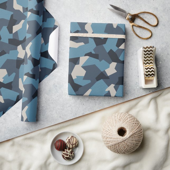 Swedish Camo Advanced Blue Wrapping Paper (Crafts)
