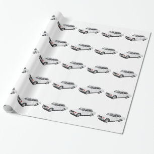 Swedish car from early 70's (white) wrapping paper