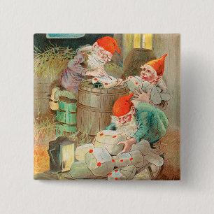 Swedish Christmas Santa (by Jenny Nyström) 2 Inch Square Button
