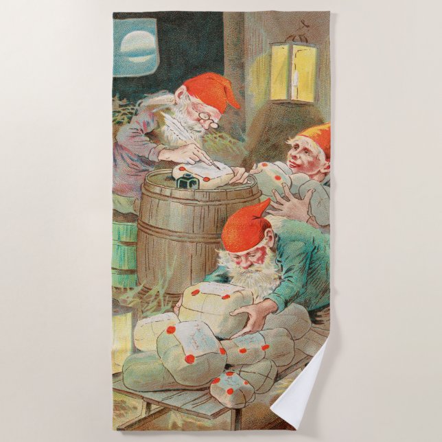 Swedish Christmas Santa (by Jenny Nyström) Beach Towel