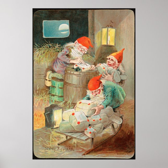 Swedish Christmas Santa (by Jenny Nyström) Poster (Front)