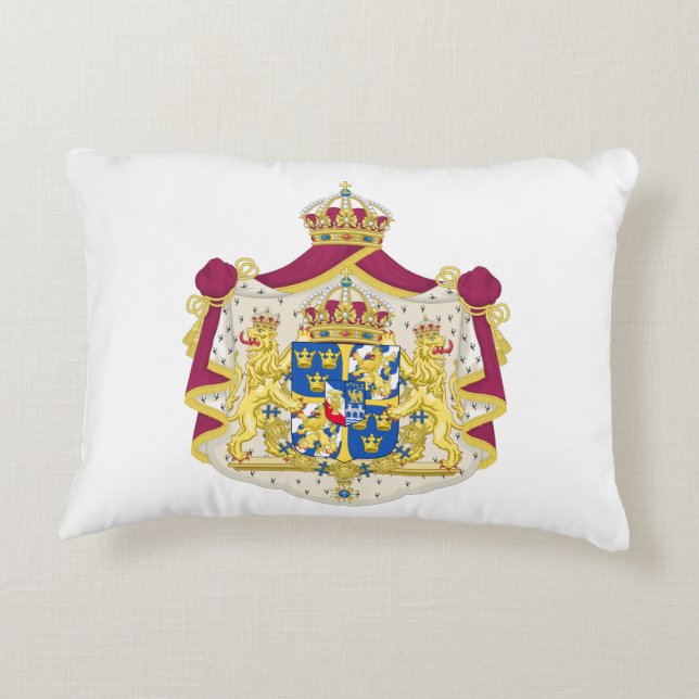 Swedish Coat of Arms Decorative Pillow (Back)