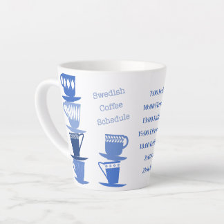 Swedish Coffee Schedule - Latte Mug - Blue