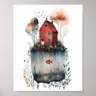 Swedish Cottage Poster