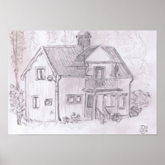 Swedish Cottage Poster