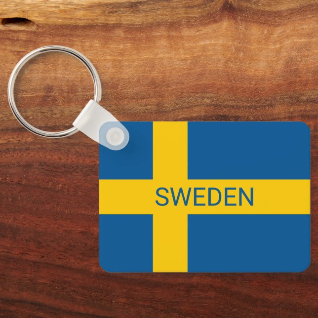 Swedish country flag custom keychain gift (Back)