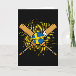 Swedish Cricket Racket And Ll Flag Of Sweden Card
