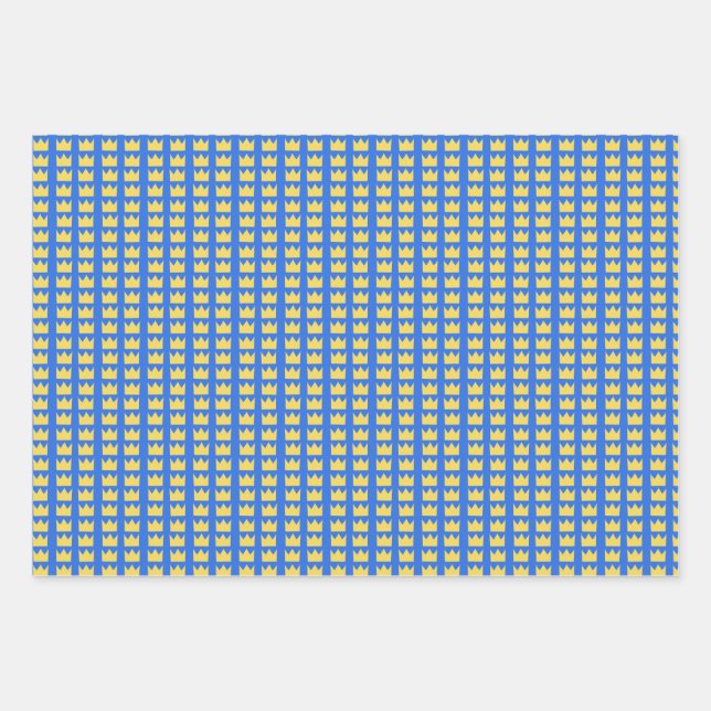 Swedish crowns in blue and yellow wrapping paper sheet (Front)