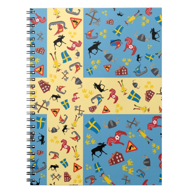 Swedish culture items with flag notebook (Front)
