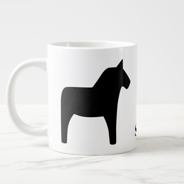 Swedish Dala Horse Black Specialty Mug (Left)
