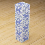 Swedish Dala Horse Blue and White Wine Box<br><div class="desc">Traditional Swedish Dalecarlian Dala Horse folk art in periwinkle blue and white.  Original art by Nic Squirrell.</div>