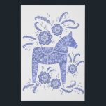 Swedish Dala Horse Blue Folk Art Faux Canvas Print<br><div class="desc">A traditional Swedish Dala Horse folk art style design in indigo blue. 
Perfect for those who love Scandinavian design.  Original art by Nic Squirrell.</div>
