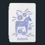 Swedish Dala Horse Custom Name Blue iPad Mini Cover<br><div class="desc">A traditional Dala Horse from Sweden.
Remove or change the name to customize.</div>