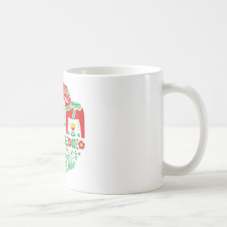 Swedish Dala Horse floral folk pattern Coffee Mug