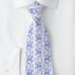 Swedish Dala Horse Indigo Blue and White Folk Art Tie<br><div class="desc">A traditional Swedish Dala Horse design in periwinkle blue and white.
Perfect for your favorite Viking.</div>