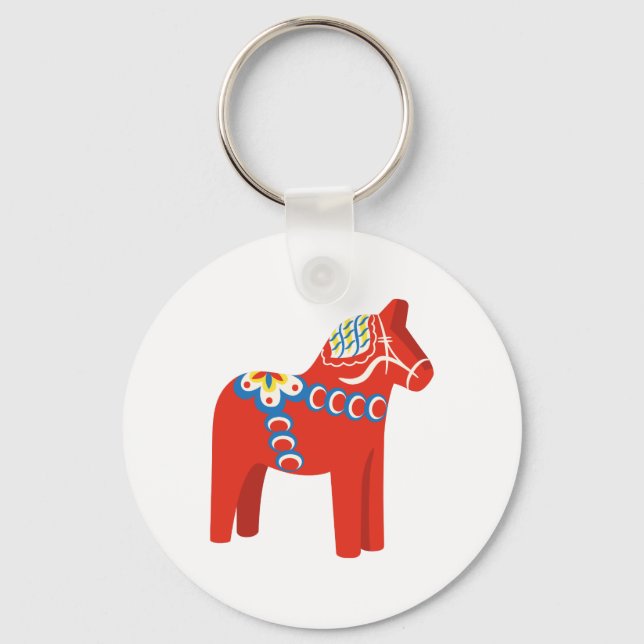 Swedish Dala Horse Keychain (Front)