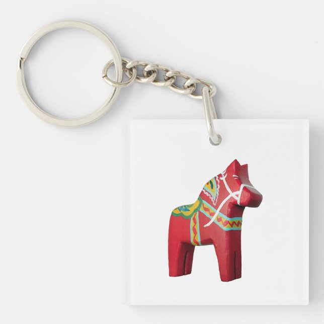 Swedish Dala Horse Keychain (Front)