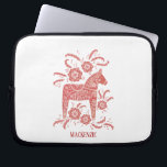 Swedish Dala Horse Personalized Laptop Sleeve<br><div class="desc">A traditional Dalecarlian Horse from Sweden.
Remove or change the name to customize.</div>