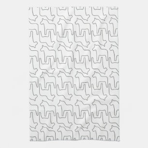 Swedish Dala Horse Print Kitchen Towel