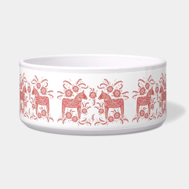 Swedish Dala Horse Red and White (Front)