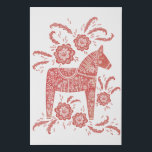 Swedish Dala Horse Red and White Faux Canvas Print<br><div class="desc">A traditional Swedish Dala Horse folk art style design in red and white.  
Perfect for those who love Scandinavian design.  Original art by Nic Squirrell.</div>
