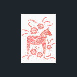 Swedish Dala Horse Red and White Folk Art Canvas Print<br><div class="desc">A traditional Swedish Dala Horse folk art style design in red and white.  
Perfect for those who love Scandinavian design.</div>