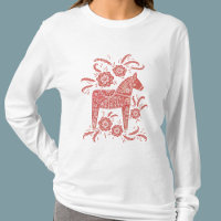 Swedish Dala Horse Red and White