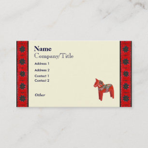 Swedish Dala Horse Scandinavian Business Card